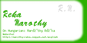 reka marothy business card